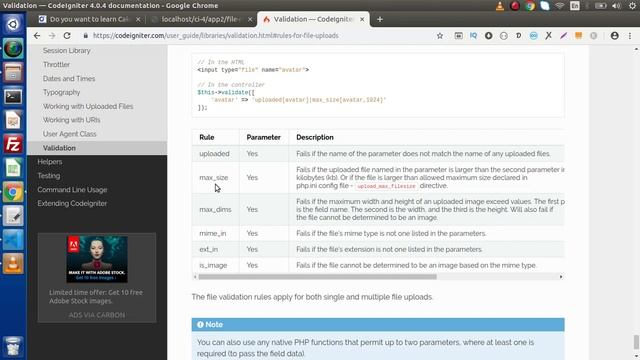 Learn CodeIgniter 4 Framework Tutorials #33 File Upload Validation Rules in CodeIgniter 4
