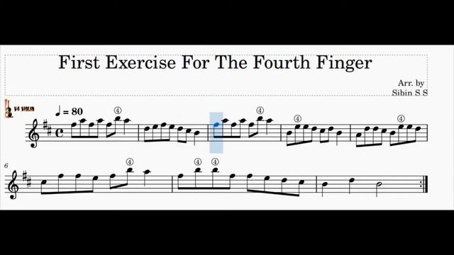 First Exercise for the 4th finger-Violin l Metronome 60/80/100 BPM #Honeyman Tutor l V4 Violin смотреть онлайн