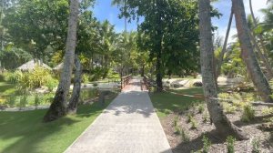 Le Bora Bora by Pearl Resort. Resort garden walk through the bungalows.