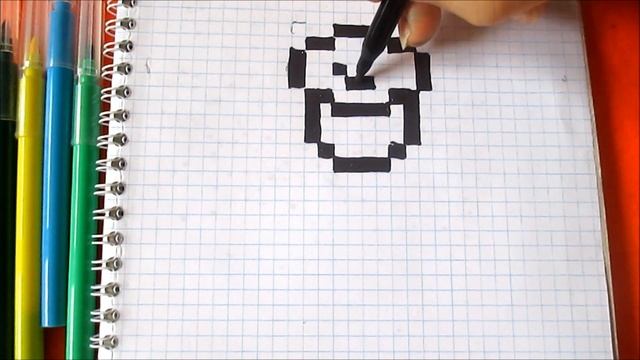 Цветы Как рисовать Цветочек по клеточкам в тетради How To Draw Flower Pixel Art For Kids