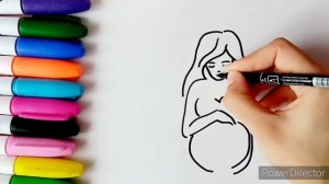 Как нарисовать беременную женщину.