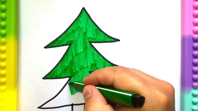 КАК НАРИСОВАТЬ ЕЛКУ | Как нарисовать ёлку быстро
