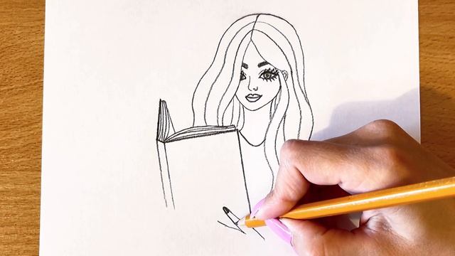 Как нарисовать Девушку С Книгой В Руках | Рисунок Карандашом | Учимся рисовать