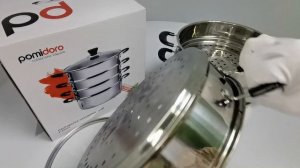 Мантоварка-пароварка 26 см 3 яруса Pomi d'Oro