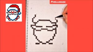 Санта Клаус Как рисовать по клеточкам Простые рисунки Новый Год How to Draw Pixel Art Santa Claus