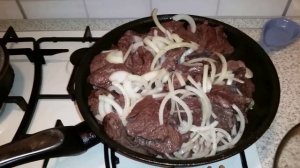 Вырезка лося тушеная с овощами. (Простой способ)