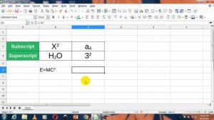 Libreoffice calc tutorial || subscript and superscript ??