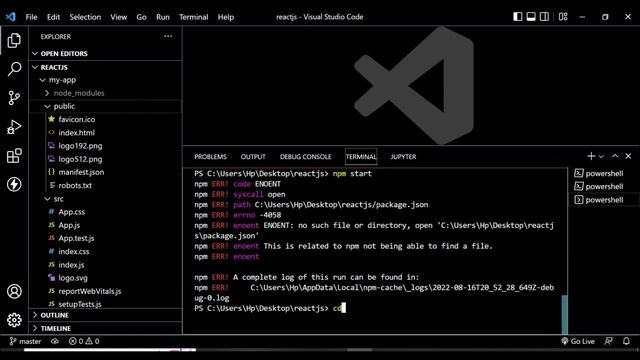 Fix Npm Start Error React, Npm ERR Code ENOENT And How To Start Npm In Visual Studio Code