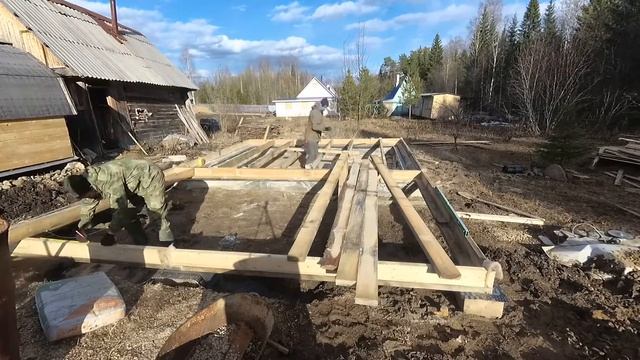 Гибридный фундамент | перекрытие цокольного этажа. Каркасный дом своими руками с нуля #2. смотреть онлайн