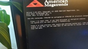 New CPU installed, fTPM/PSP NV corrupted or fTPM/PSP NV structure changed 2023