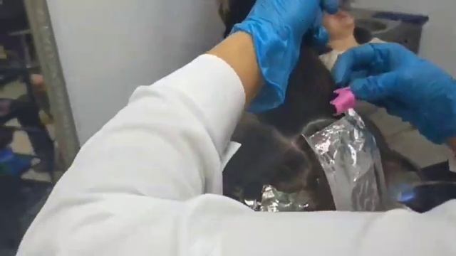 Ақ шашқа мелирование жасау. Меоирование седых волос