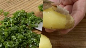Котлеты из вареной картошки. Соус из кабачков.