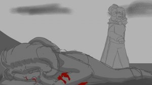 TW: Blood and character death | "I could almost feel sorry for it" short storyboard | Jhullytale |