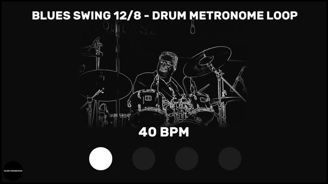 Blues Swing 12/8 | Drum Metronome Loop | 40 BPM смотреть онлайн