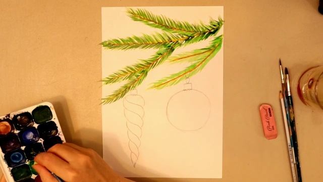 КАК НАРИСОВАТЬ НОВОГОДНИЕ ИГРУШКИ☃️ ❄️ Урок рисования. смотреть онлайн