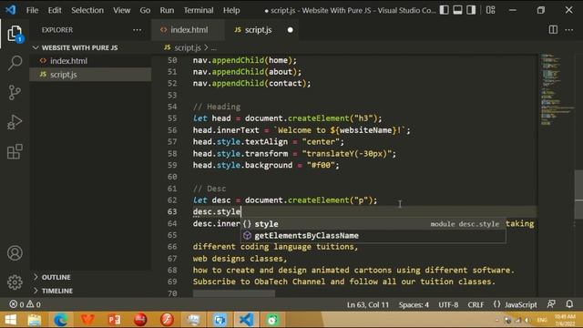 Website Design Using JavaScript Only | Web Design With JavaScript