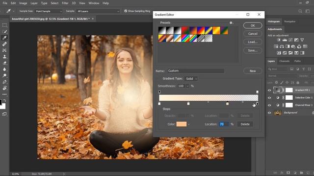 Pro Autumn Color Grading effect in Photoshop with free action file смотреть онлайн