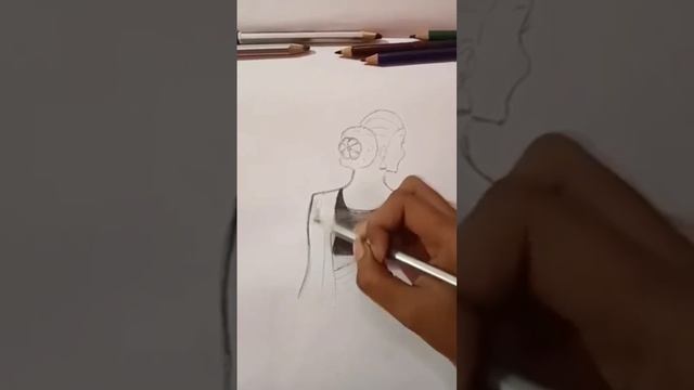 How to make a beautiful lady sketch #sketch #art #trending #viral #painting #ytshort ##viralvideo