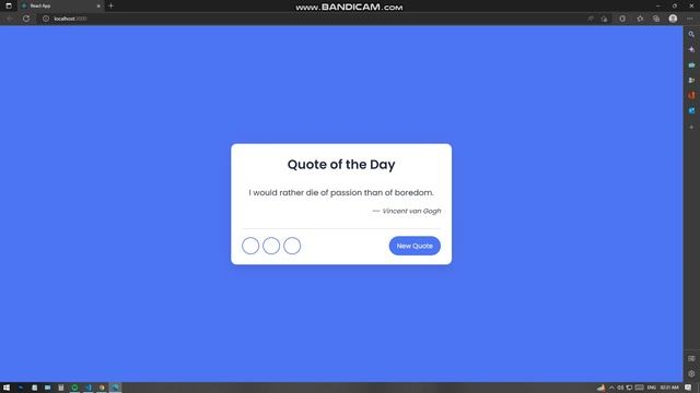 FIRST REACT JS PROJECT I MADE || QUOTE GENERATOR