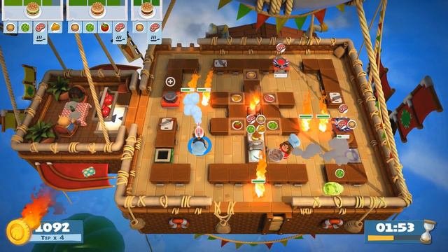 Overcooked 2 - 5-2 World Record | Score : 2460 - Duos