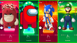 Oddbods Fuse VS Among Us VS Sonic VS Super Mario Coffin Dance EDM Rush Tiles Hop