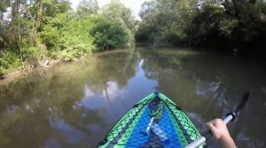 Kayak Challenger K1 - shallow river Resava - upstream