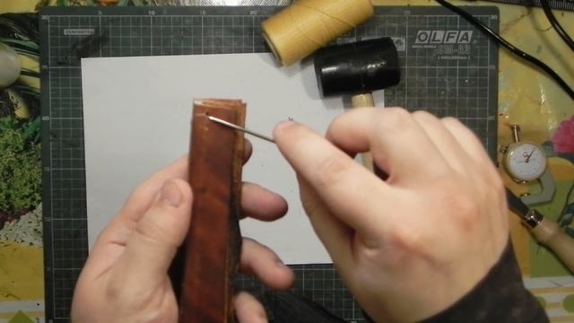 Ровный шов или как пробить и сшить несколько слоев кожи ровно. Genuine leather smoothly?