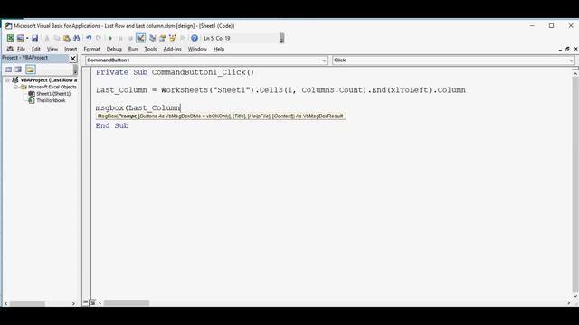 VBA to find last used Column and last used Row - Excel VBA Example by Exceldestination