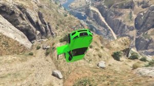 GTA 5 Cliff Drops Crashes With Real Cars Mod #46
