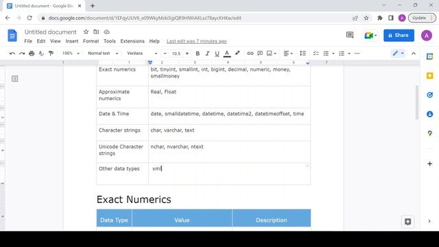 data type in sql server | data type