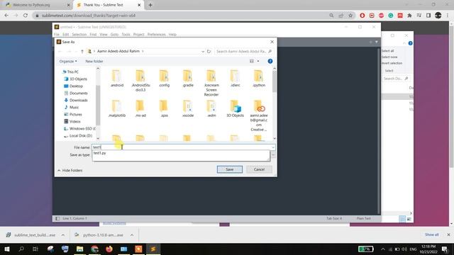 How to setup Python and Sublime Text 4 for Window