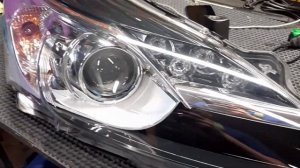 Toyota Verso/ Восстановление стекол фар и ПТФ/ Установка новых ламп/ Желтые диоды в птф. До/после