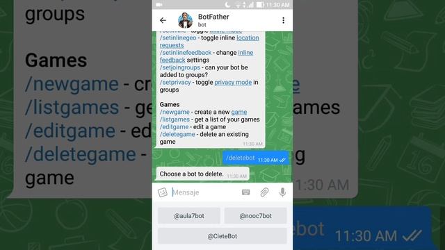 Borrar un bot creado con botfather en Telegram смотреть онлайн