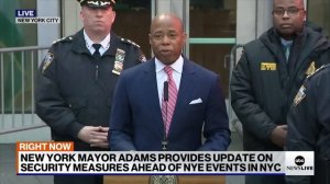 NYC mayor Eric Adams provides update on security for New Year's Eve