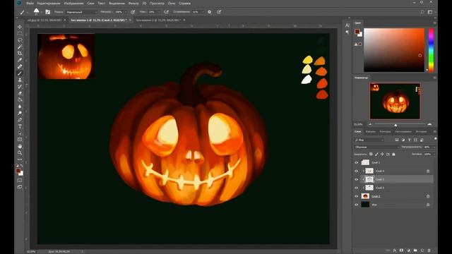 Рисуем тыкву в Adobe Photoshop/ Speedpaint Pumpkin смотреть онлайн
