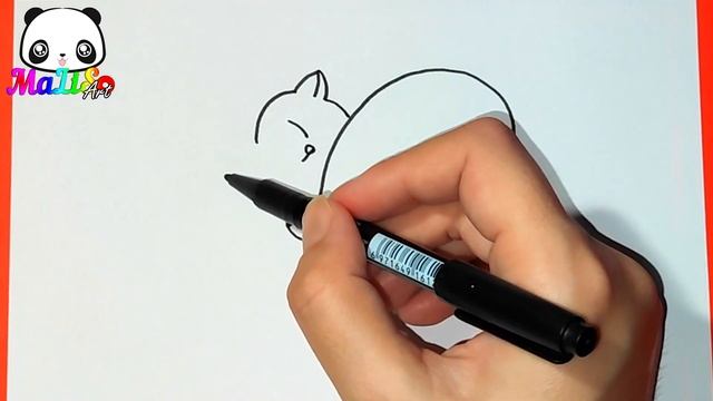 Как нарисовать котиков в виде сердечка / Как нарисовать Валентинку просто / How to draw Cat Kitten