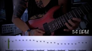 Born of Osiris - Follow the Signs Solo Tutorial | With Tabs on screen