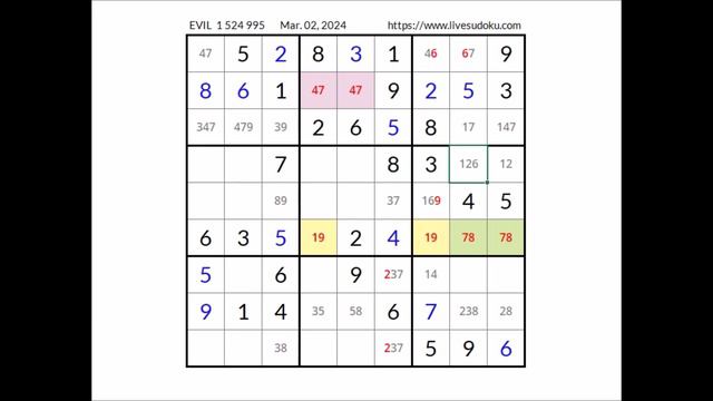 Live Sudoku EVIL Mar. 02, 2024 смотреть онлайн