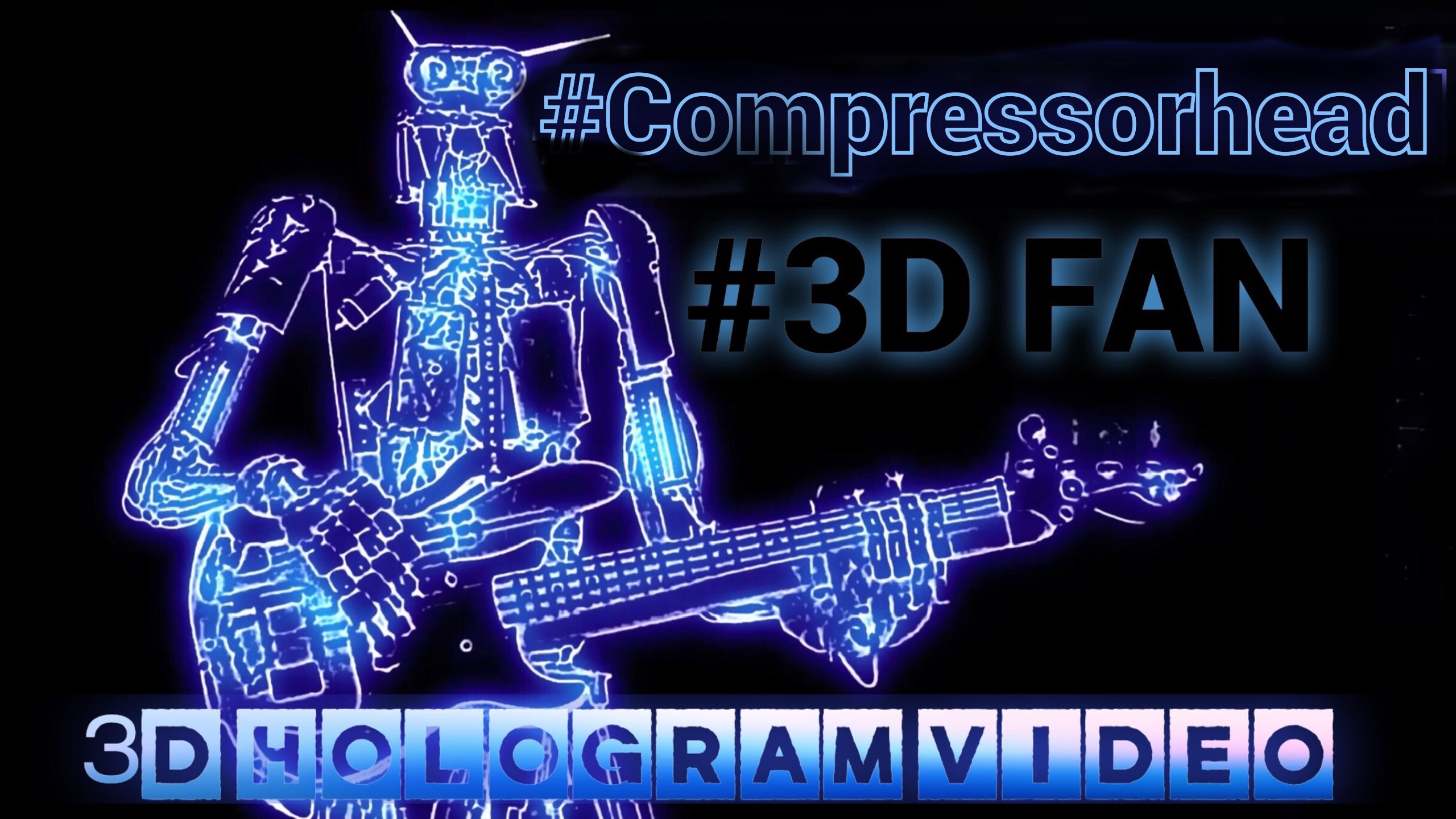 Compressorhead. Smells Like Teen Spirit. 2024. 3D голограмма. Для 3D вентилятора. #3dhologram