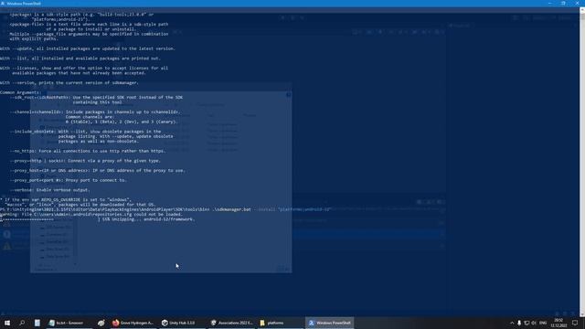 Установка или обновление Android SDK для Unity без установки Android Studio