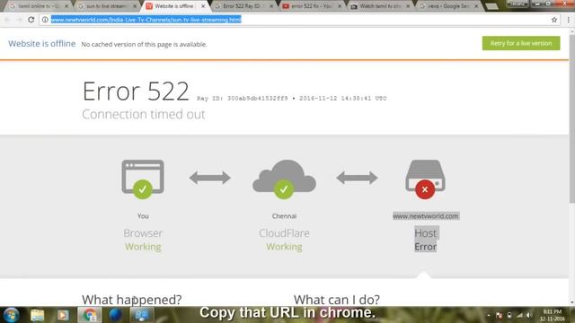 Fix Website is offline-Error 522-Connection timed out in Google chrome and Firefox смотреть онлайн