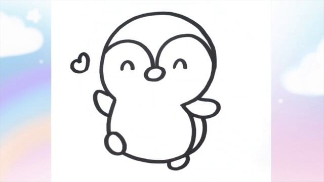 ? Penguin Drawing Easy Step by Step | Cute Animal Drawings For Kids?