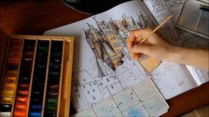 Раскраска-антистресс // раскрашиваю акварелью