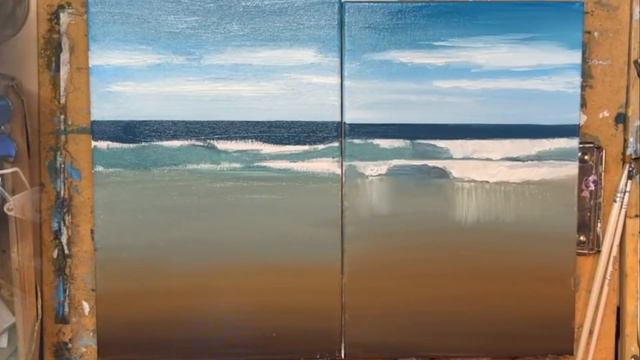 МОРСКОЙ ПЕЙЗАЖ МАСЛОМ | Как нарисовать море | OIL PAINTING TIME-LAPSE