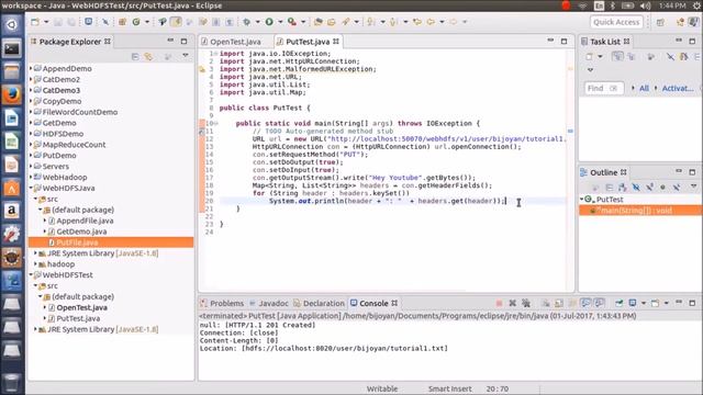 Hadoop Tutorials: WebHDFS REST API using Java смотреть онлайн