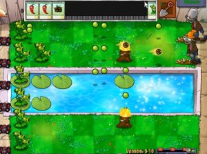 Plants vs Zombies / Adventure 1 Pool 10 / Растения против Зомби / Прохождение