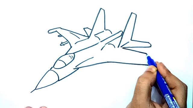 How to Draw a Fighter Plane Easy. смотреть онлайн