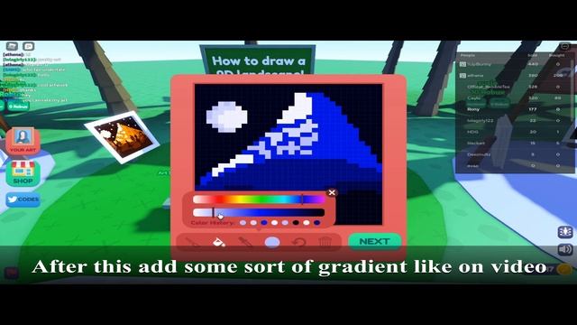 How to draw landscapes in Starving Artists (Roblox) смотреть онлайн