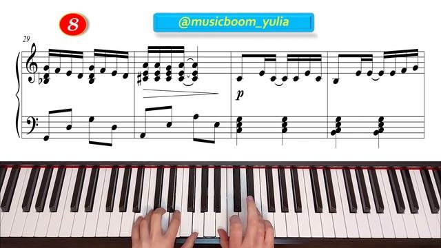 Игра на фортепиано для начинающих ? | Красивая мелодия на пианино | Piano Tutorial + SHEETS