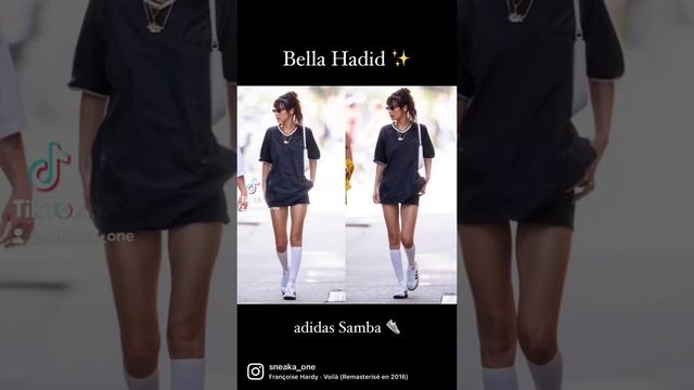 ✨ Bella Hadid wearing adidas Samba in many outfits, that’s why become a popular trainer in 2022.?